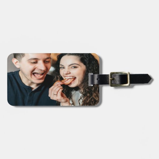 Eating Bacon Photo Customize Personalize ラゲッジタグ (正面横)
