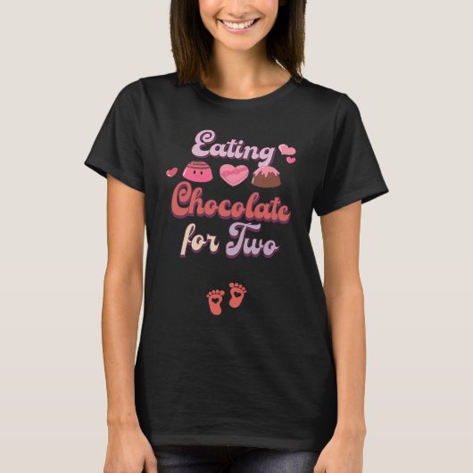 Eating Chocolate For Two Groovy Valentine's Day Pr Tシャツ (正面)