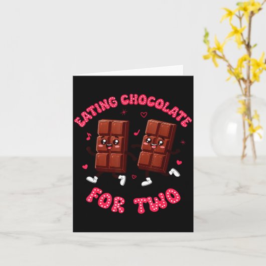 Eating Chocolate For Two Pregnancy Valentines Day  カード (黄色い花)