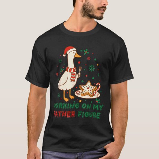Eating Cookies For Two Working On My Dad-bod Santa Tシャツ (正面)