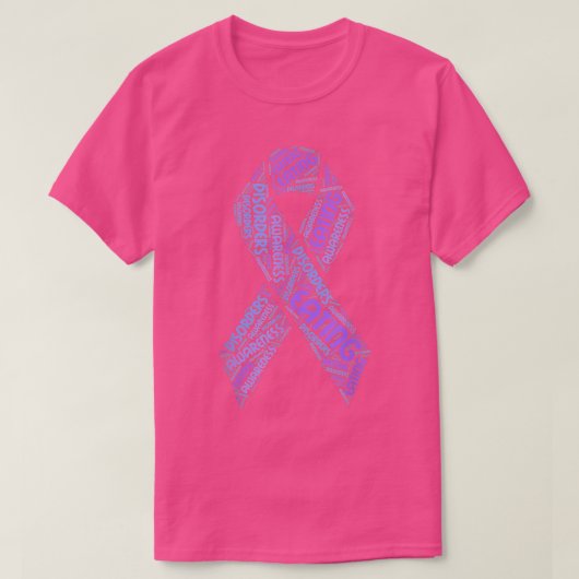 Eating Disorder Awareness Periwinkle Ribbon Word C Tシャツ (デザイン正面)