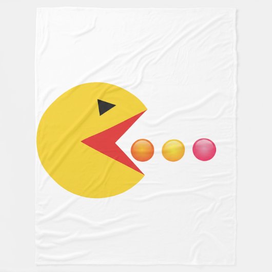 Eating Dot フリースブランケット (正面)