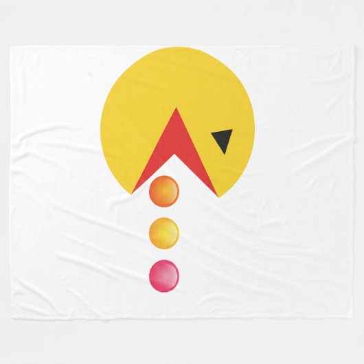 Eating Dot フリースブランケット (正面(横))