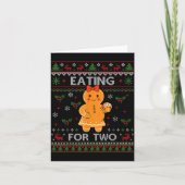 Eating For Two Pregnancy Announcement Ugly Sweater カード (正面)