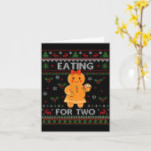 Eating For Two Pregnancy Announcement Ugly Sweater カード (黄色い花)