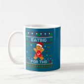 Eating For Two Pregnancy Announcement Ugly Sweater コーヒーマグカップ (左)