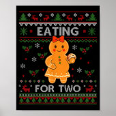 Eating For Two Pregnancy Announcement Ugly Sweater ポスター (正面)