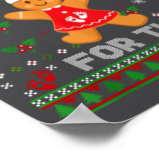 Eating For Two Pregnancy Announcement Ugly Sweater ポスター (角)