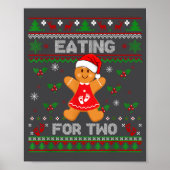 Eating For Two Pregnancy Announcement Ugly Sweater ポスター (正面)