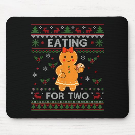 Eating For Two Pregnancy Announcement Ugly Sweater マウスパッド (正面)