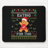 Eating For Two Pregnancy Announcement Ugly Sweater マウスパッド (正面)