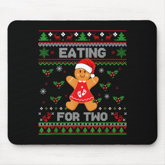 Eating For Two Pregnancy Announcement Ugly Sweater マウスパッド (正面)
