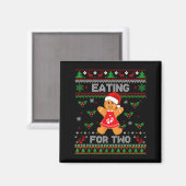 Eating For Two Pregnancy Announcement Ugly Sweater マグネット (正面/裏面)
