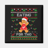 Eating For Two Pregnancy Announcement Ugly Sweater マグネット (正面)