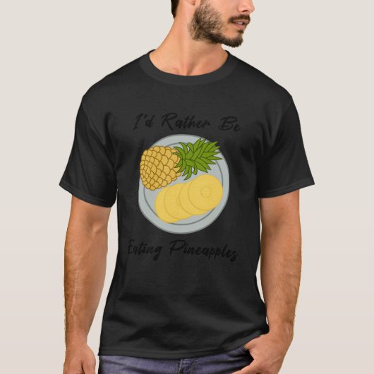 eating Fruits Pineapples Tropical Summer Fruits Tシャツ (正面)