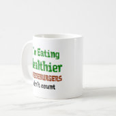 eating healthy cheeseburger コーヒーマグカップ (正面左)