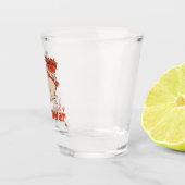 Eating is my superpower red cloak pug comic style  ショットグラス (右)