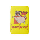 Eating is my superpower red cloak pug comic style バスマット (正面縦)