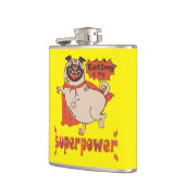 Eating is my superpower red cloak pug comic style  フラスク (左)