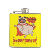 Eating is my superpower red cloak pug comic style  フラスク (正面)