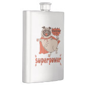 Eating is my superpower red cloak pug comic style  フラスク (右)