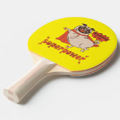 Eating is my superpower red cloak pug comic style 卓球ラケット (正面アングル)