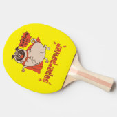 Eating is my superpower red cloak pug comic style 卓球ラケット (横)