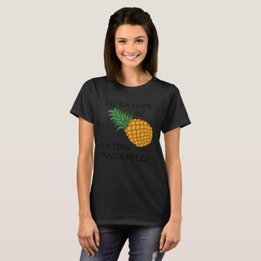 Eating Pineapples Ironic Fruit Tシャツ (正面フル)