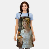 Eating Pizza Photo Personalize Customize エプロン (着用した状態)