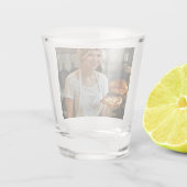 Eating Pizza Photo Personalize Customize ショットグラス (裏面)