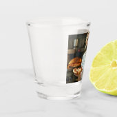 Eating Pizza Photo Personalize Customize ショットグラス (左)