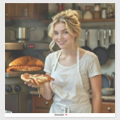 Eating Pizza Photo Personalize Customize シール (シート)