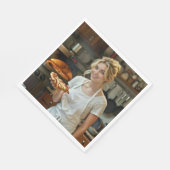 Eating Pizza Photo Personalize Customize スタンダードランチョンナプキン (角)