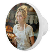 Eating Pizza Photo Personalize Customize セラミックノブ (右)