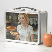 Eating Pizza Photo Personalize Customize メタルランチボックス (インサイチュ)