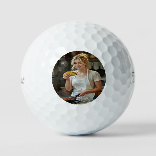 Eating Tacos Photo Personalize Customize ゴルフボール (正面)
