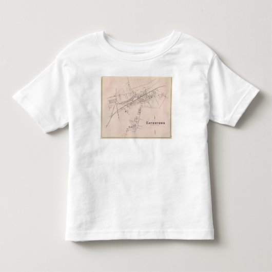 Eatontown、ニュージャージーの地図 トドラーTシャツ (正面)
