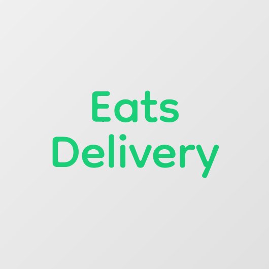 Eats Delivery Driver Window Decal ウィンドウサイン (シート)