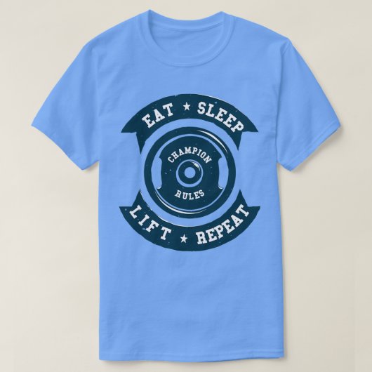 EATSLEPLIFTREPEATチャンピオンルール Tシャツ (デザイン正面)