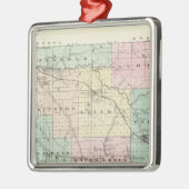 Eau Claire郡、ウィスコンシンの州の地図 メタルオーナメント (左)