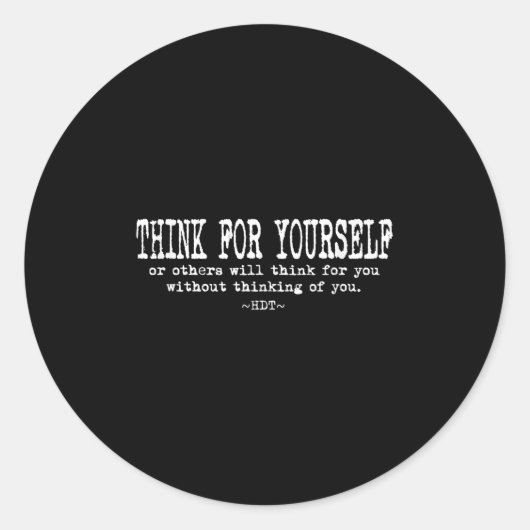 Eau Quote Motivation Insrational - Think For Yours ラウンドシール (正面)