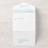 Eau verte bleue aquarelle douche mariage tardif オールインワン招待状 (外側)