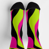 Ebbとフロー4、ライムグリーン、ホットピンクとブラック ソックス (上部)