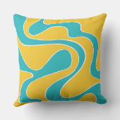 EbbとFlow 2のターコイズと黄色 クッション (裏面)