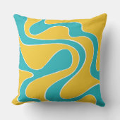 EbbとFlow 2のターコイズと黄色 クッション (正面)