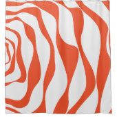 EbbとFlow 4 （オレンジと白） シャワーカーテン (正面)