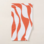 EbbとFlow 4 （オレンジと白） バスタオルセット (ハンドタオル)