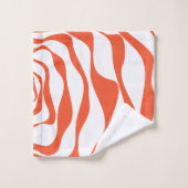 EbbとFlow 4 （オレンジと白） バスタオルセット (ウォッシュタオル)