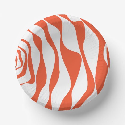 EbbとFlow 4 （オレンジと白） ペーパーボウル (正面)