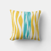 Ebb and Flow -ターコイズと黄色 クッション (正面)